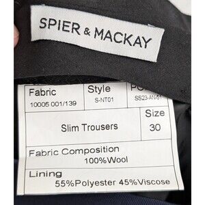 NWT Spier & MacKay Men's Sz 30 Navy Wool Trousers Unhemmed $108 Original Price